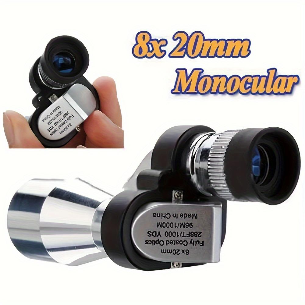 8X 20 High Definition Night Vision Miniature Pocket Zoom Monocular for Hunting, Camping, Mountaineering, Hiking, Birdwatching