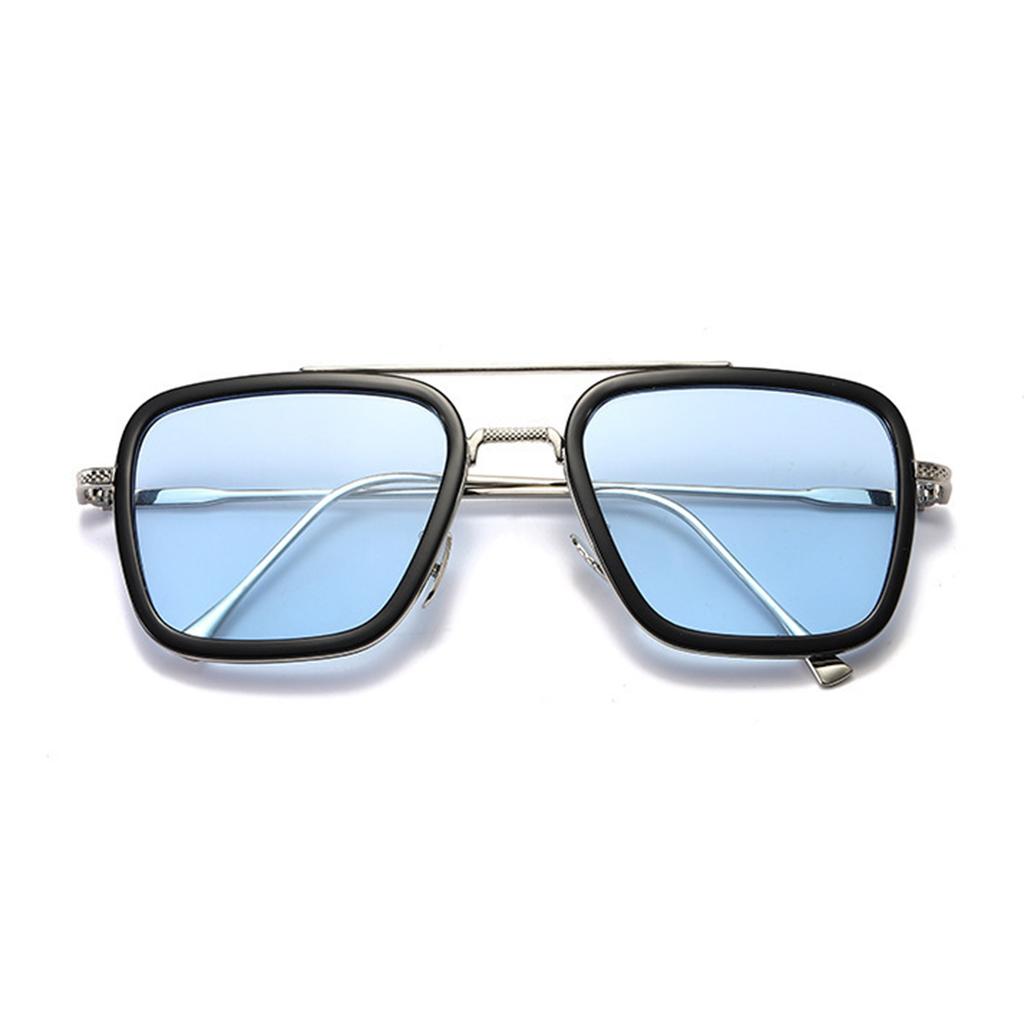 1 пара мужских очков в металлической геометрической оправе в стиле пилота в стиле ретро