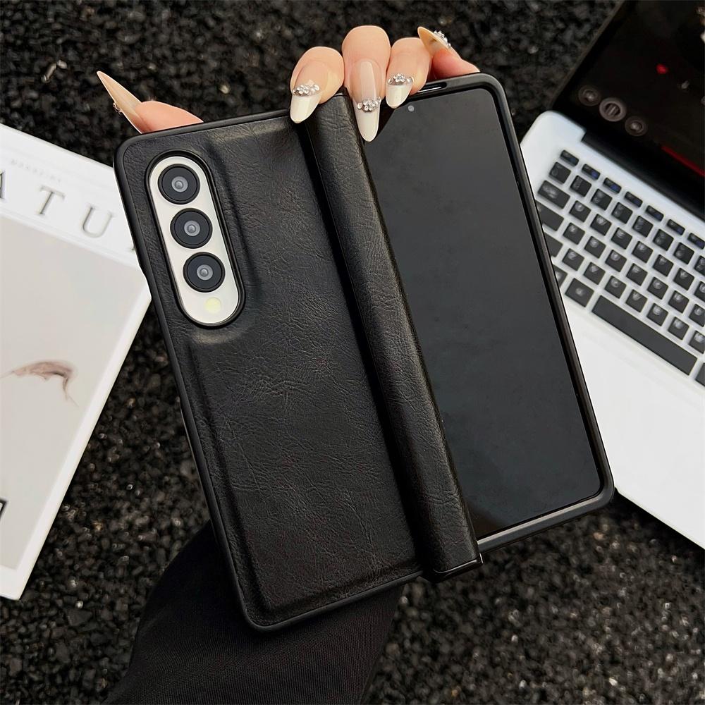 Для Samsung Galaxy Z Fold 7 6 5 4 3 5G Чехол Складной Шарнир Бизнес PU Кожа Противоударный Чехол Для Galaxy ZFold6 ZFold7 Fold5