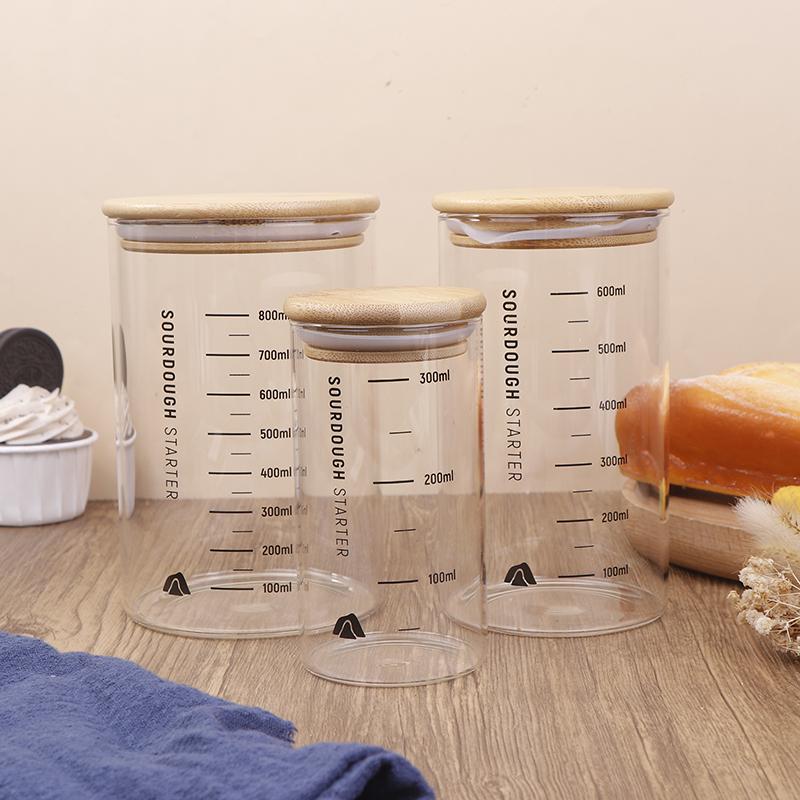 300/600/900 мл Банка для закваски из прозрачного стекла, термостойкая, контейнер для закваски, банка для ферментации для выпечки, хранение продуктов