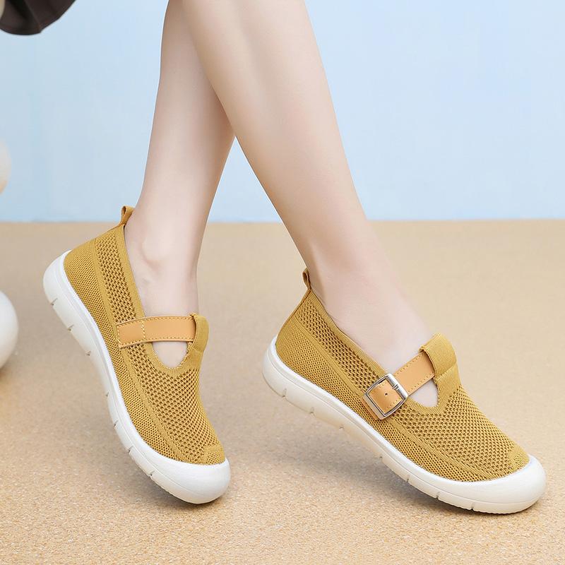 Женские повседневные беговые дышащие трикотажные летние сетчатые спортивные повседневные сандалии для мам