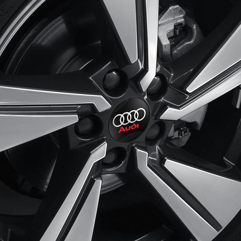 4pcs 56mm Car Wheel Center Hub Cap Badge Logo Emblem Decal Wheel Sticker For Audi A3 A4 A5 A6 Q3 Q5 Q7 TT Car Accessories