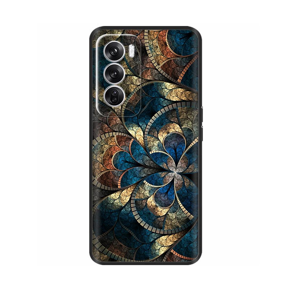 Роскошный painted чехол для OPPO Reno 12 Pro Задняя крышка Силиконовый чехол для телефона для OPPO Reno 12 Reno12 Pro 5G Защитный корпус Capas