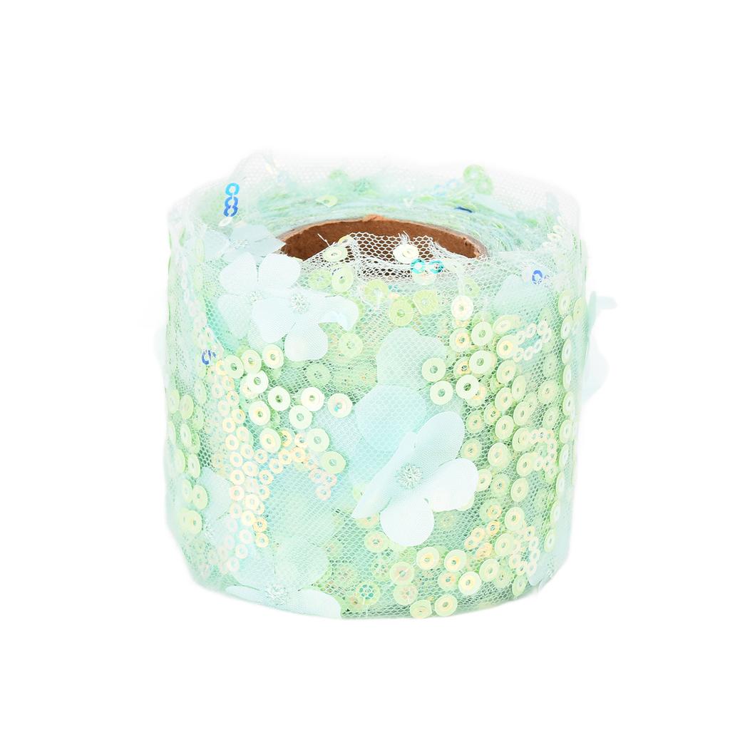 Рулон тюля 10 ярдов, вышитая блестками, цветами, сетчатая лента, декоративные аксессуары для рукоделия