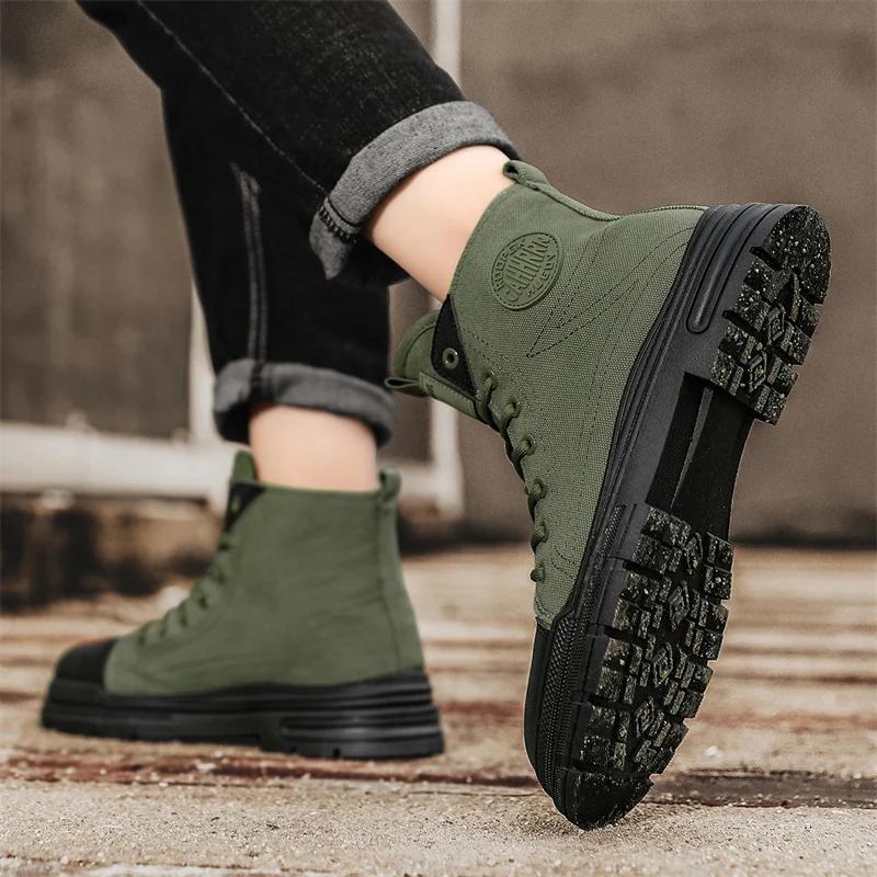 CYYTL Мужские ботинки Повседневная парусиновая обувь Зимняя дизайнерская роскошная обувь на платформе для мотоциклов Челси Тактическая ковбойская боевая обувь для работы и пешего туризма