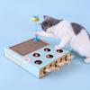 Interactive Cat Toy Box with Whack-a-Mole Game and Corrugated Claw Grinding Pad for Indoor Cats