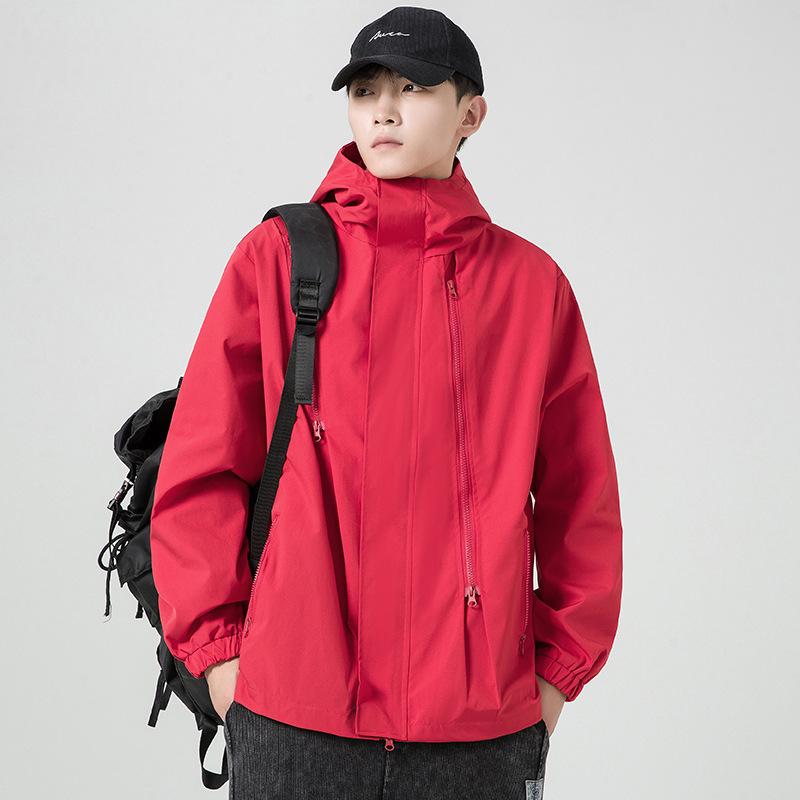 Мужская свободная функциональная куртка American High Street на молнии, модная спортивная куртка с капюшоном для отдыха на открытом воздухе