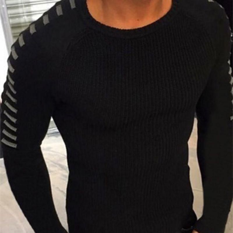 Premium Quality Fashion Men O-neck Knitting Sweater Long Sleeve Slim Fit Pullover Top