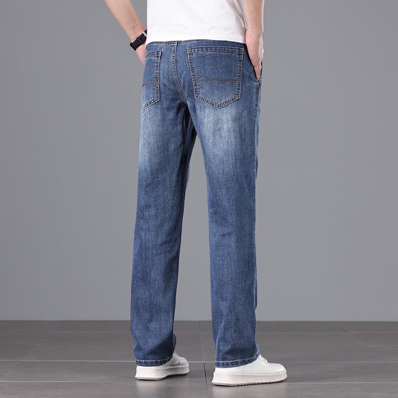 Мужские прямые хлопковые джинсы с высокой талией — дышащие и универсальные, идеально подходят для весны/лета