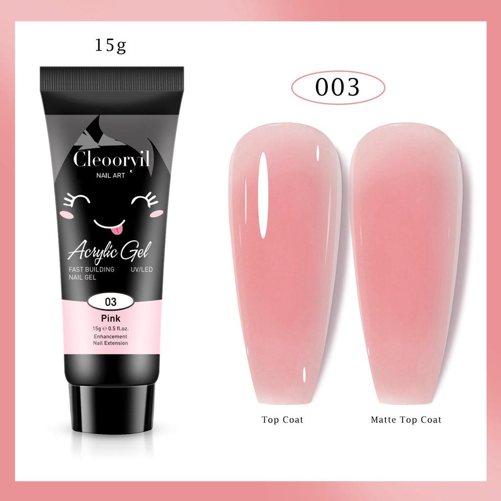 УФ Твердый Гель для Наращивания Ногтей, 15 мл - Быстрый Кристаллический Гель для Быстрого Нанесения