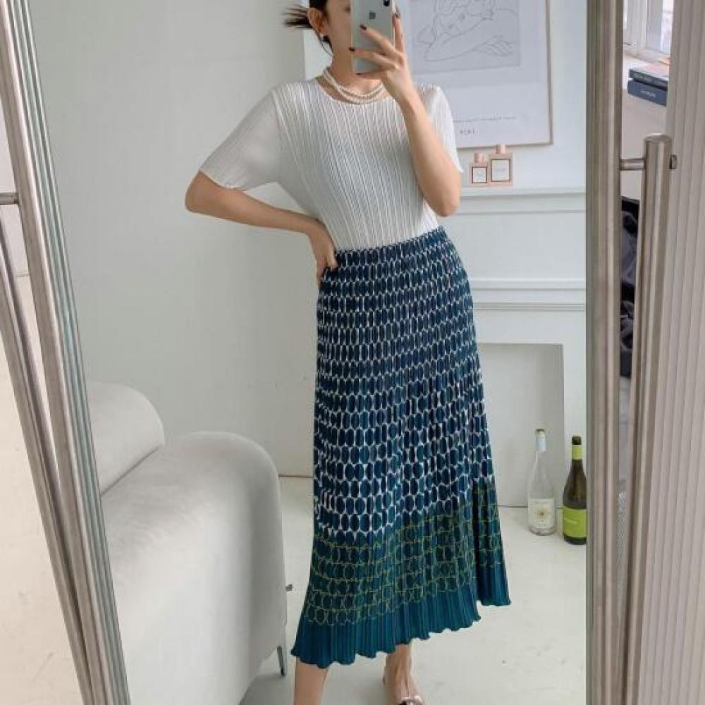 New ArrivAlS Open Run Women S Dot Geometric PleAted Skirt A Line