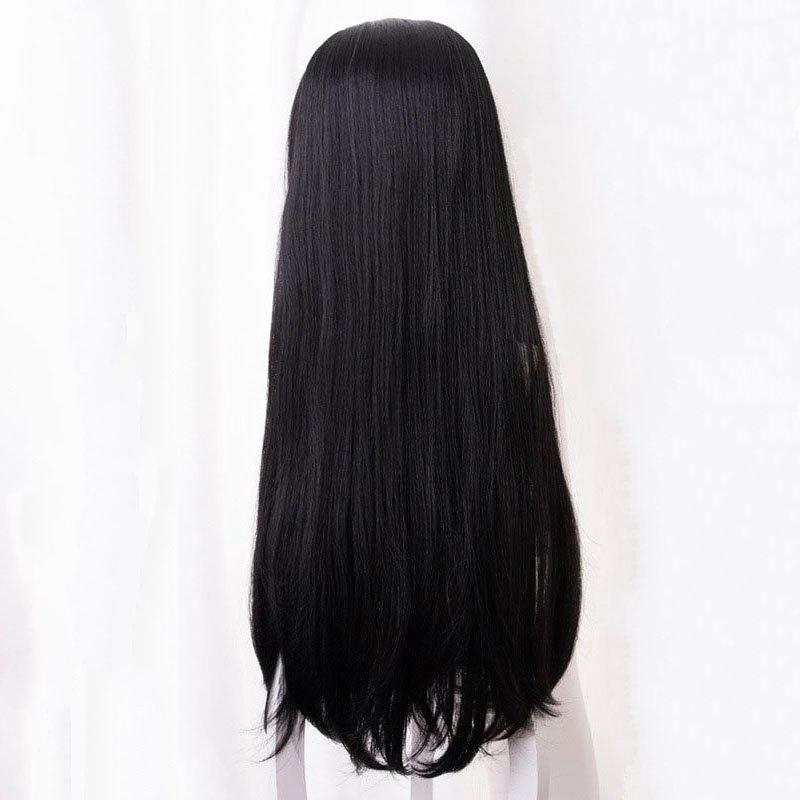 Kochou Kanae Wig Anime Kimetsu No Yaiba Cosplay Synthetic Black Long Hair Butterfly Headwear Halloween Cos Props