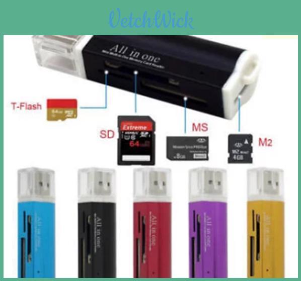 Стильный золотой USB 2.0 картридер «все в 1» для нескольких карт памяти с универсальными вариантами хранения