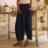 Women Plus Size Wide Leg Linen Pants Middle Waist Summer Baggy Pants