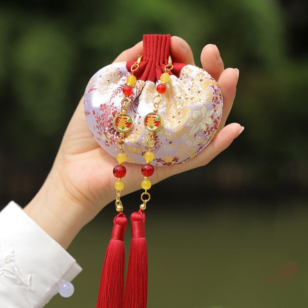 Embroidery Tassel Storage Sachet Empty Hanging Pouchperfume Bag Blessing Gift
