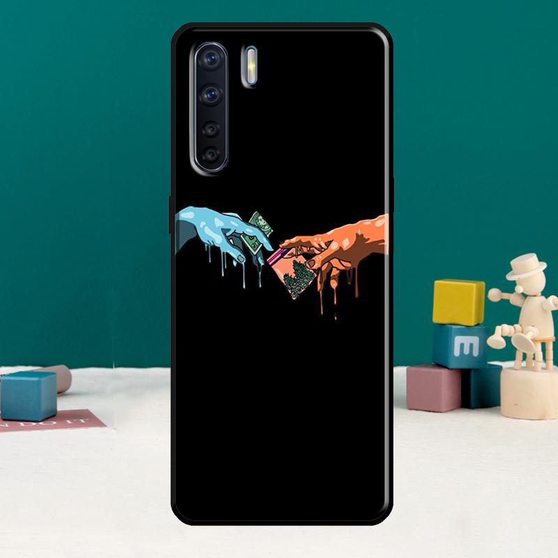 Grime Michelangelo Weed Phone Case For Oppo A15 A74 A94 A54 A18 A38 A58 A78 A98 A40 A60 A80 A16 A76 A96 A57S A17 A77