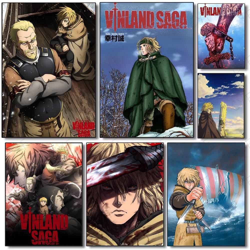 Vinland Saga Аниме Манга Плакат HD Искусство Наклейка Стена Водонепроницаемый Дом Гостиная Спальня Бар Эстетическое Украшение