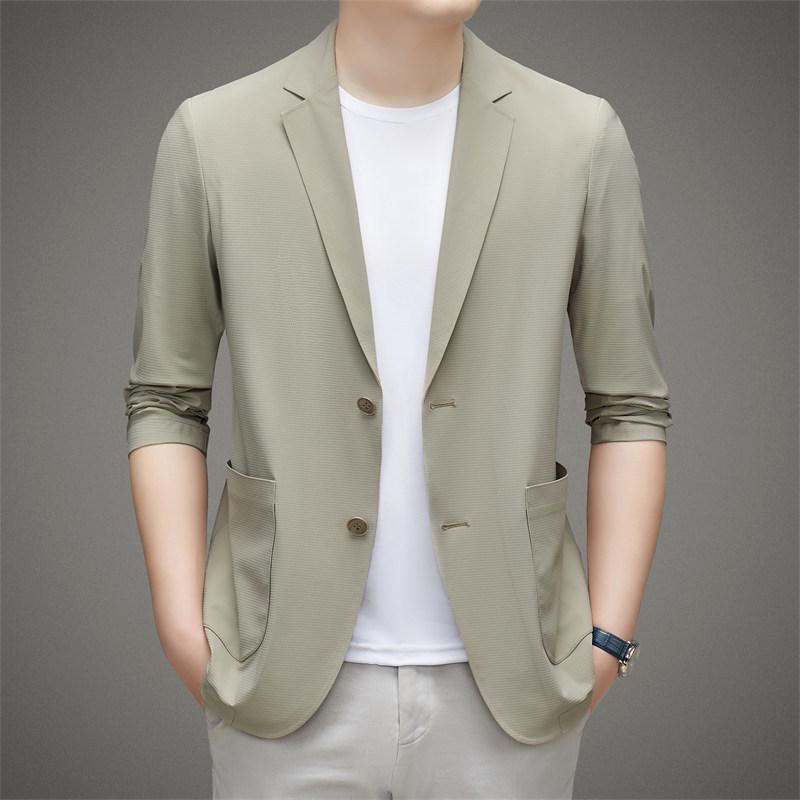 Мужской быстросохнущий шелковый солнцезащитный костюм 2025 года — повседневный летний вариант, 5 цветов, стиль вестерн для людей среднего возраста