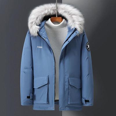 Новое пуховое пальто для пары с белым утиным пухом, молодежный тренд, воротник с капюшоном, свободное утолщенное зимнее повседневное верхнее пальто