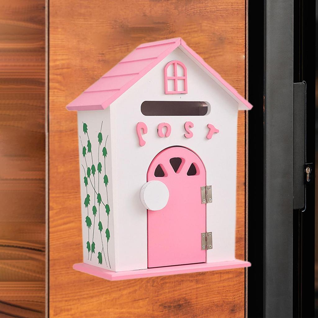 Lockable Wooden Wall Mounted Mailbox for Communications, Reviews, Home, School, Front Door