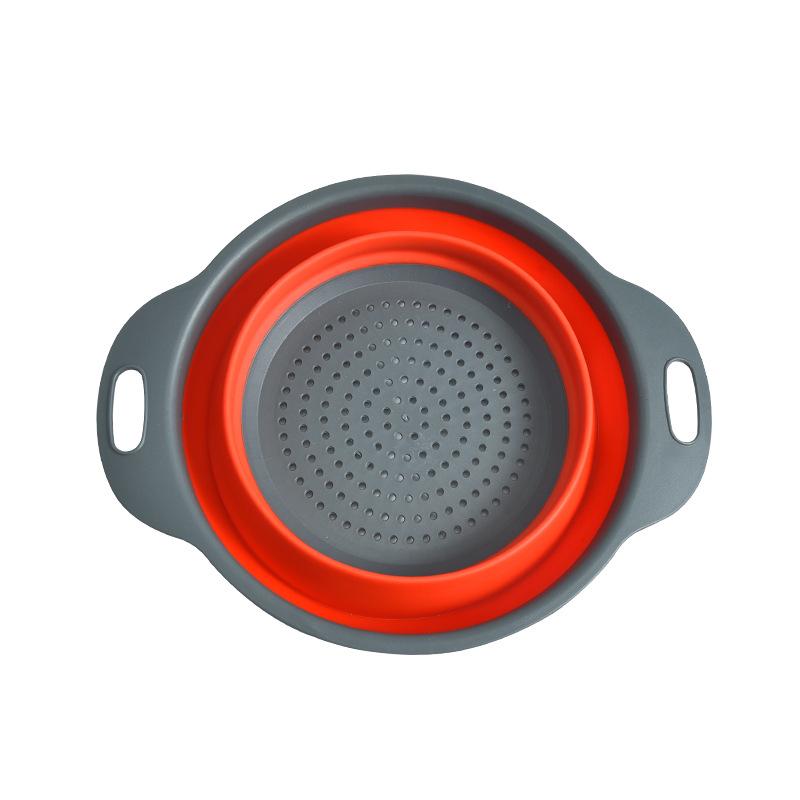 Silicone Folding Vegetable Basket Collapsible Washing Drainer with Handle Fruit Vegetable Filter Basket