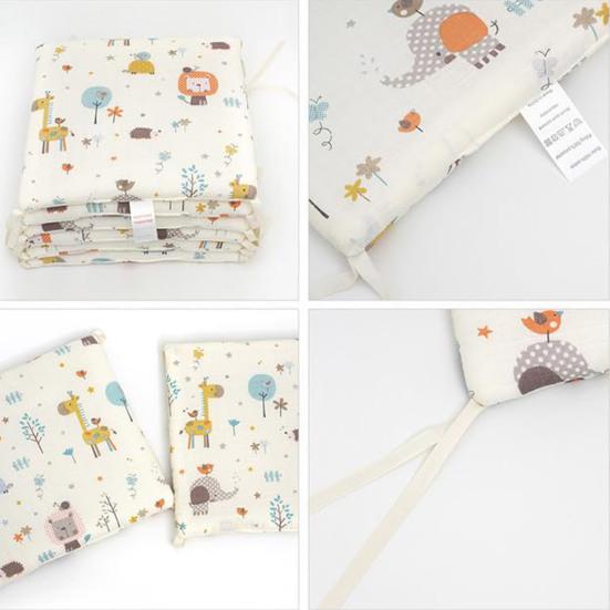 6Pcs Baby Protector Pads Set Soft Safe Anti-Collision Toddler Boy Girl Cotton Crib Fence Pads for Newborn Bedding