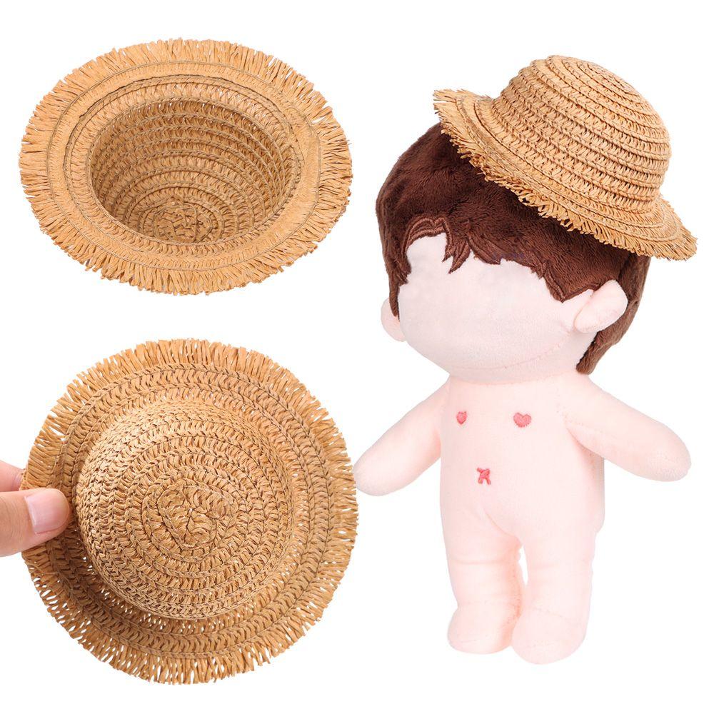 Handmade Tassel Hat Mini Straw Hat Hand Weaved Hats Doll Hat Accessories Doll House Ornament