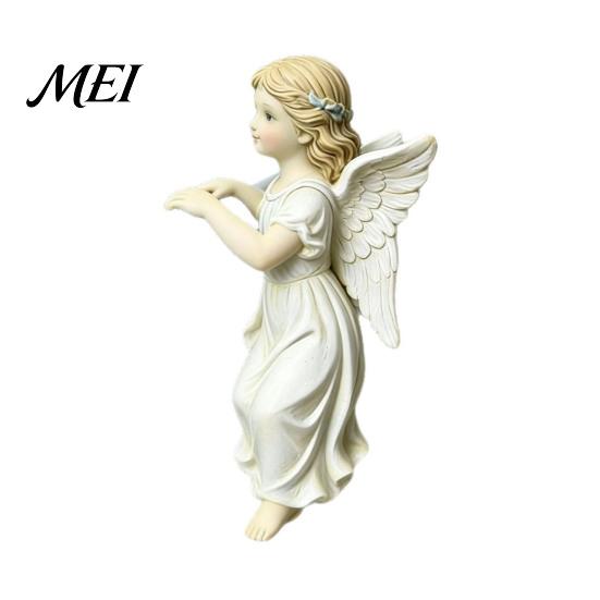 Weather Resistant Garden Art Vintage Angel Girl Statue, Planter Climber Cute Unique Holiday Gift Ideas Resin Figurine for Flower Pot Edge Decor