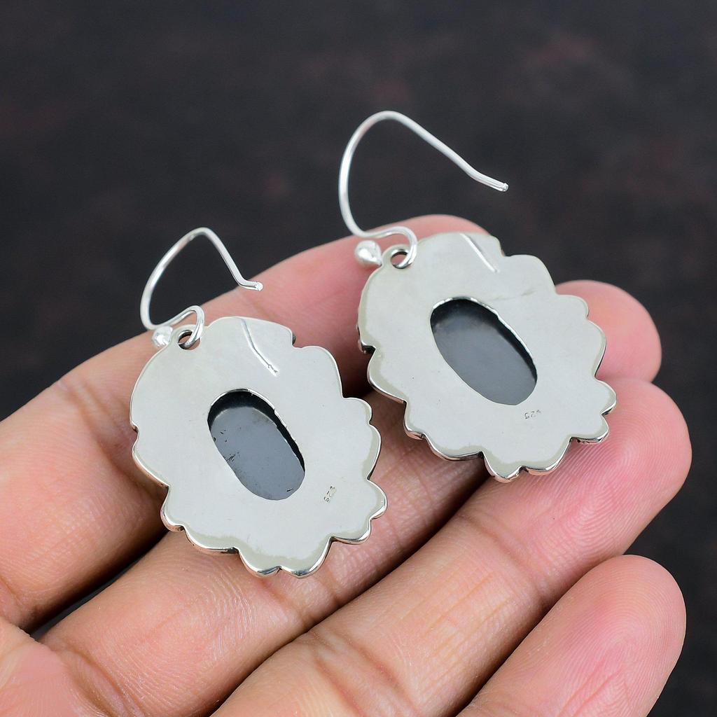 Серьги из шунгита, серьги из драгоценных камней, изящные украшения, серьги из стерлингового серебра 925 пробы, серьги ручной работы, украшения из шунгита, подарки для мамы, висячие серьги