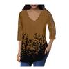 Women's Lace 3/4 Sleeve V Neck T Shirt Ladies Floral Blouse Tunic Tops Plus Size