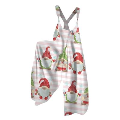 Женский летний комбинезон с рождественским принтом в винтажном стиле (Нерегулируемые ремни)