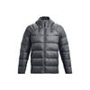 Solid Color Hooded Long Sleeve Down Jacket Men Outerwear Charcoal 1372651-012