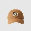 Cute cartoon dog hat for men and women, wide brim, small face, pure cotton soft top cap, couple baseball cap