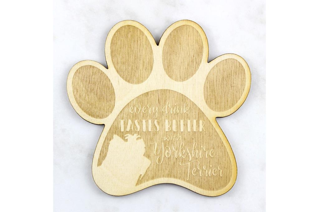 Yorkshire Terrier, Yorkie - Mug coaster, engraved coaster with dog, gift for dog lover by Art-Dog brand