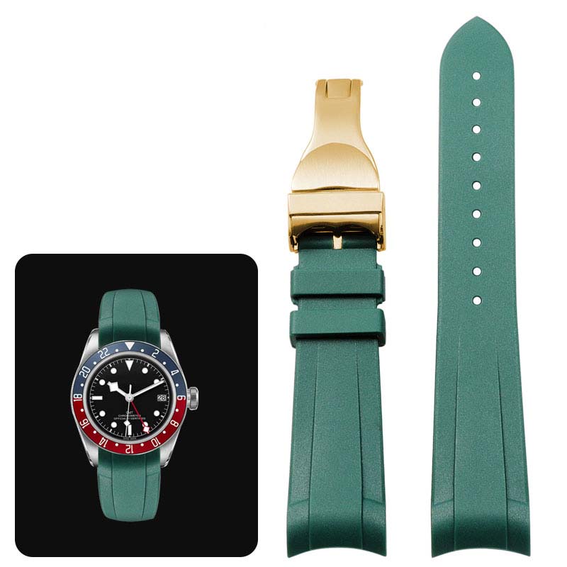 Классический высококачественный резиновый ремешок для часов Tudor Black Bay GMT с застежкой-молнией, черный, синий, красный, 22 мм