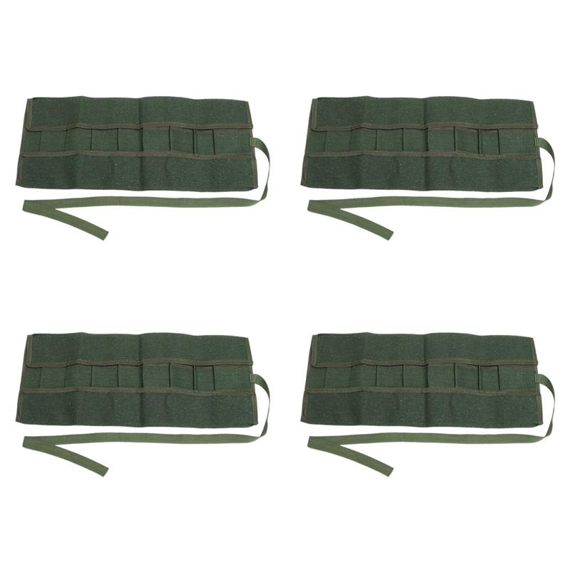 BAAU 4Pcs 600X430mm Japanese Bonsai Tools Storage Package Roll Bag Canvas Tool Set Case