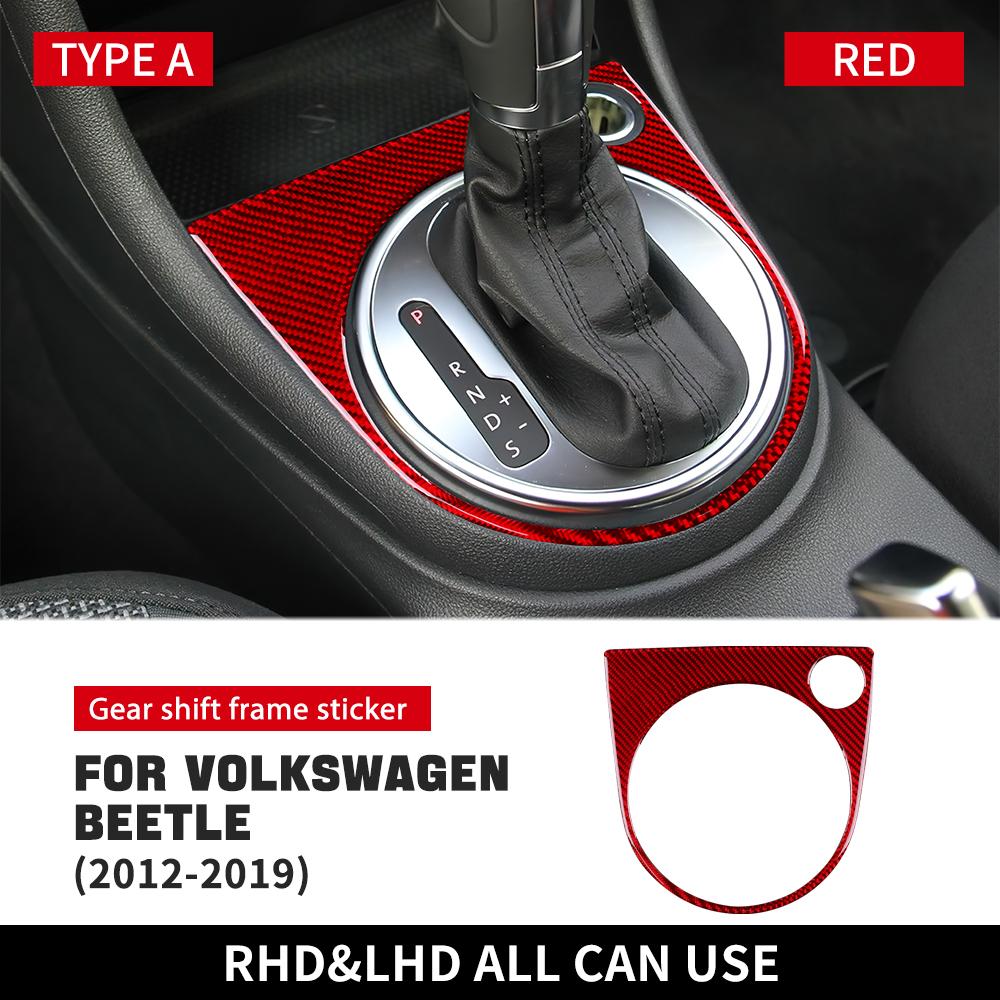Настоящее мягкое углеволокно для Volkswagen Beetle 2012 2013 2014 2015 2016 2017 2018 2019 Наклейка на панель переключения передач автомобиля Аксессуары