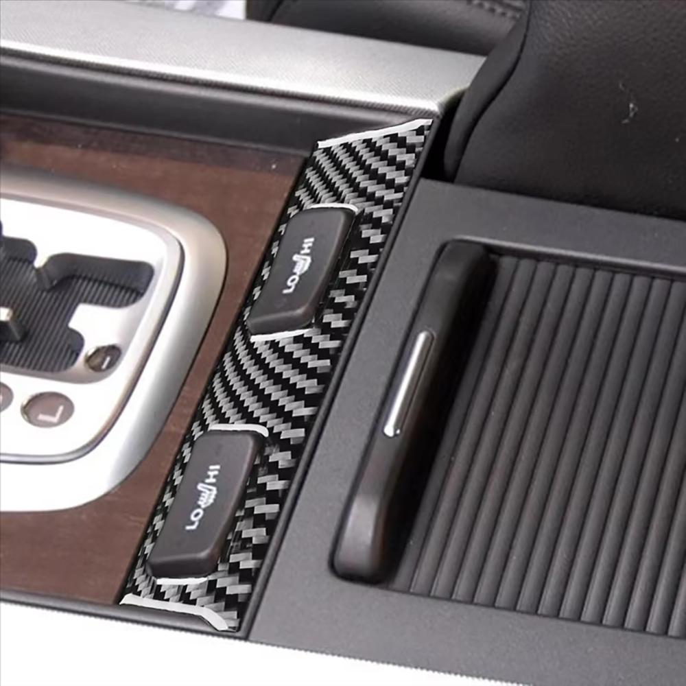 For Acura TL 2004-2008 LHD Seat Heater Button Trim Sticker Black Carbon Fiber Cover Interior Accessories Upgrade Decor Style