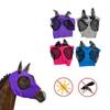 1pc Horse Flying Mask Anti-Fly Worms Breathable Stretchy Knitted Mesh Masks With Ears Horse Riding Equipment