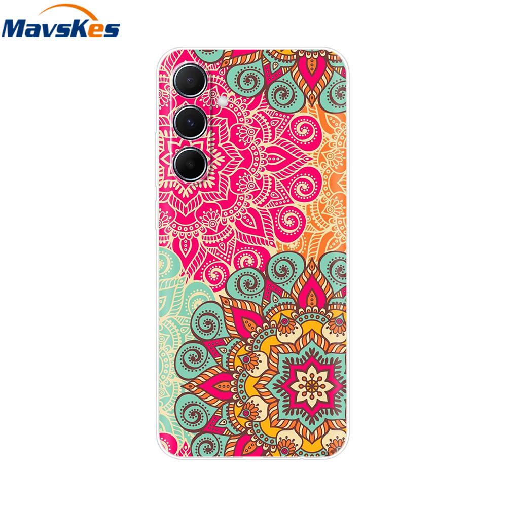 Чехол для Samsung Galaxy M35 5G Милый Кот Цветок Расписные Чехлы для Телефона Для Samsung M35 Чехол M 35 SM-M356B Силиконовый Прозрачный ТПУ Fundas