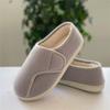 Women Memory Foam Slippers Adjustable Closed Toe Swollen Feet Slippers Comfortable House Indoor Outdoor Shoes with Rubber Sole