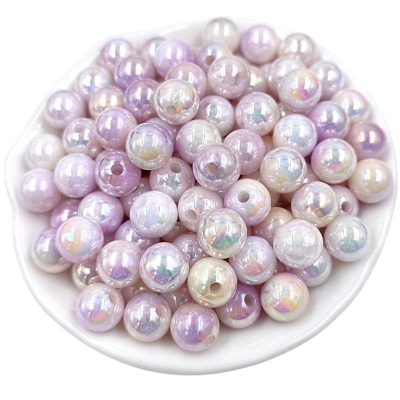 Товары для дома и вечеринок Ожерелье Круглые бусины Мода DIY Серьги Браслет Аксессуары ручной работы Ювелирные изделия Материал бусины AB Цвет 8/10 мм 50 шт. Двухцветный