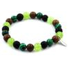 Beaded Bracelet - Stones and Minerals - Peridot, Malachite, Black Onyx - 8 Mm - Made In France - Unisex