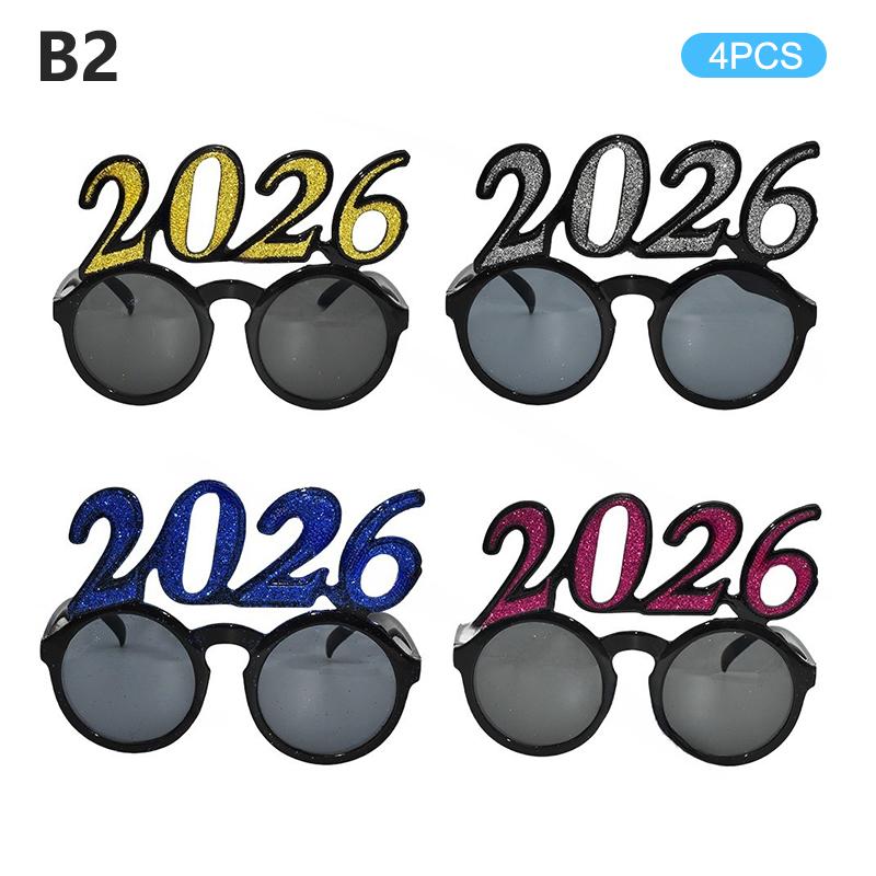 2026 Номер Очки 2026 Счастливого Года Очки Бриллиантовые Блестящие Солнцезащитные Очки Косплей Реквизит Украшение для Рождественской Вечеринки Смешные Очки