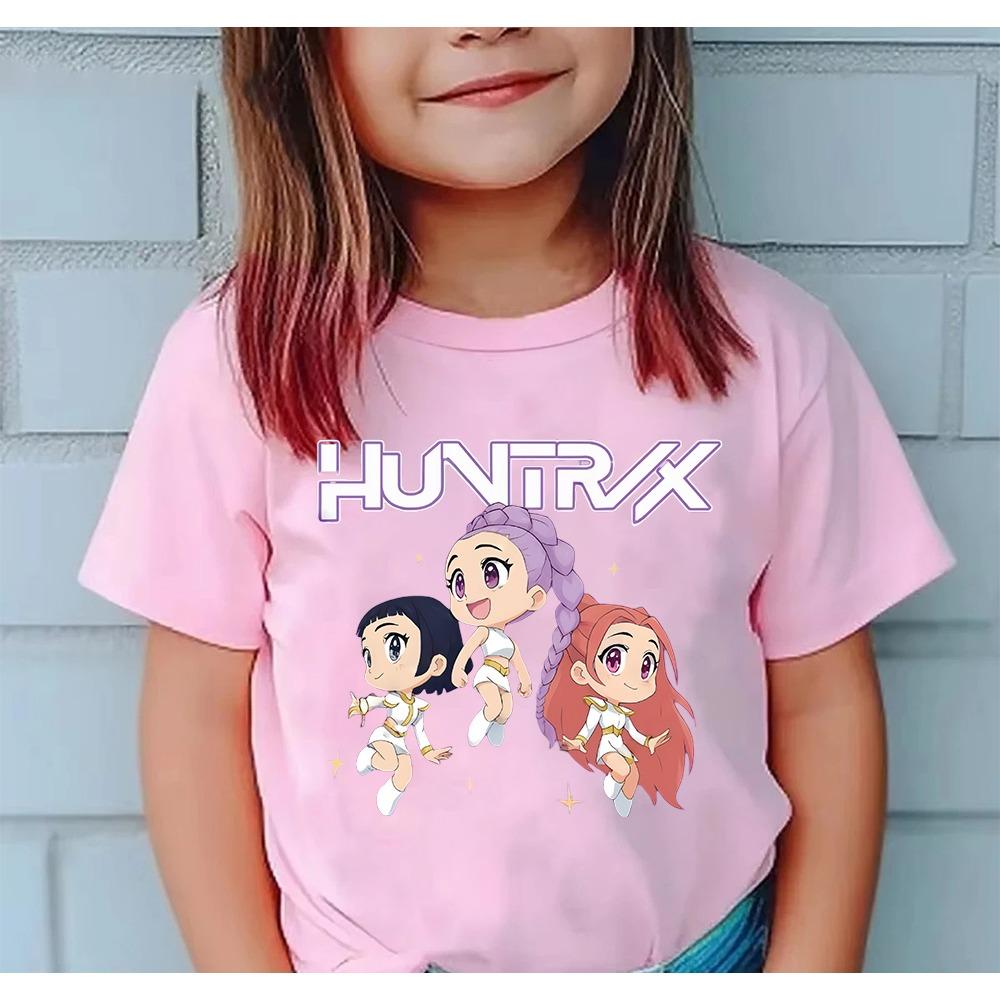 New 2025 KPop Demon Hunters Saja Boys Cartoon Boys T-shirt Round Neck Print Fashion Casual Top Children's T-shirt Kids Clothing
