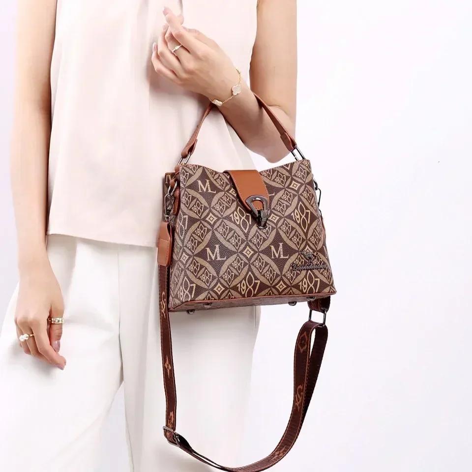 Новая женская портативная универсальная винтажная печатная сумка-мессенджер большой вместимости