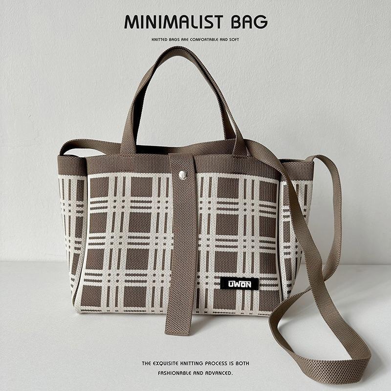Нишевая дизайнерская вязаная сумка-тоут, повседневная сумка через плечо большой емкости