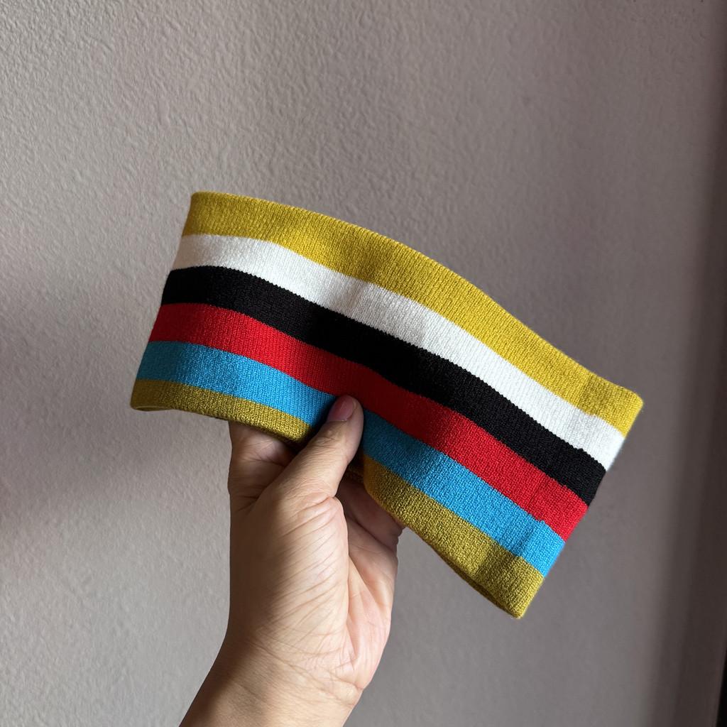 Широкая вязаная повязка на голову в корейском стиле с дизайном из букв для спортзала и активной одежды