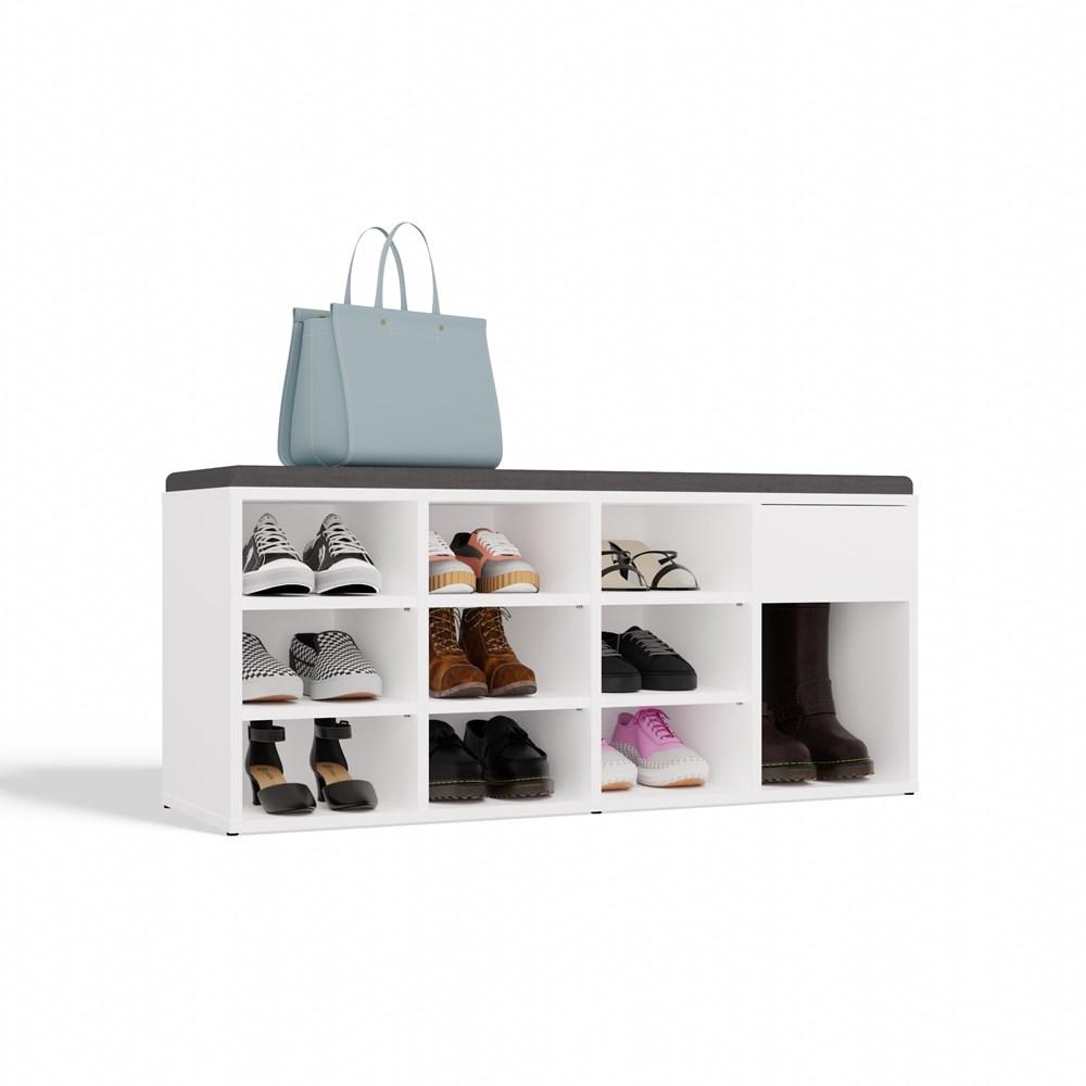 Open Shoe Cabinet Tallin White