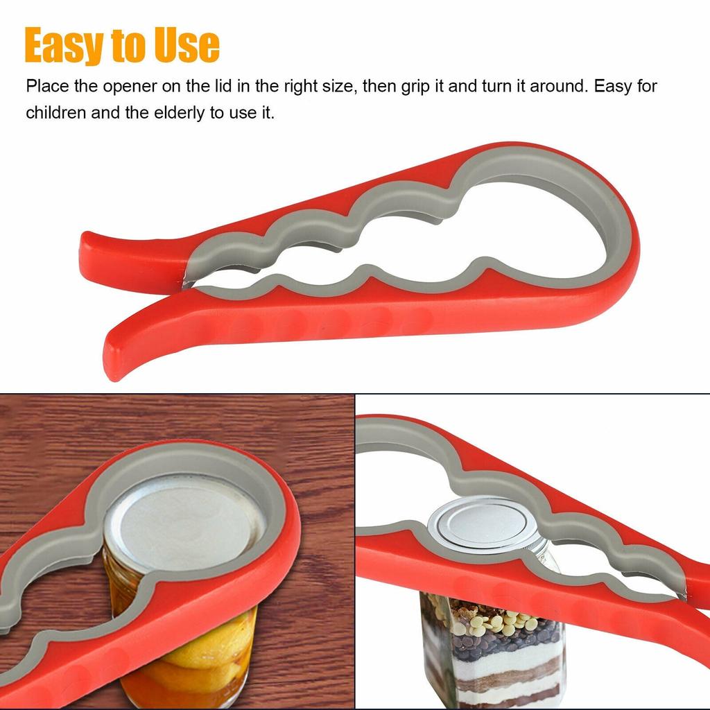 Jar Opener Set 4 In 1 Rubber Jar And Lid Open Grip Easy Multifunctional Kitchen Tool For Elderly Hand Arthritis